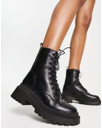 New Look - Flat High Ankle Lace Up Boot - Lyst