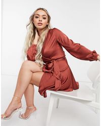 club l tuxedo wrap midi dress