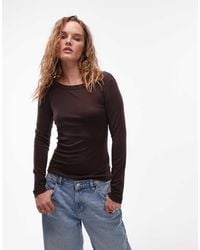 ARKET - Jersey Rib Long Sleeve Boat Neck Top - Lyst