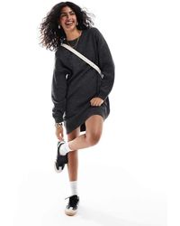 ASOS - Knitted Jumper Mini Dress With Crew Neck - Lyst