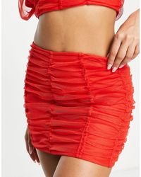 ASOS - Co-ord Mesh Ruched Mini Skirt - Lyst