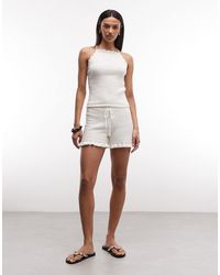 Monki - Crochet Style Halter Top Co-ord - Lyst