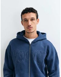 Hollister - Logo Boxy Fit Hoodie With Sleeve Detail - Lyst