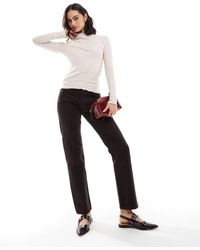 ONLY - Lettuce Edge High Neck Ribbed Top - Lyst