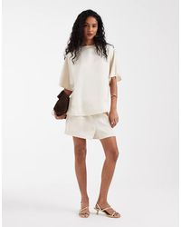 Pretty Lavish - Mix And Match Satin Oversized T-shirt Co-ord - Lyst