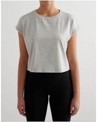 Aim'n - Melange Soft Basic Roll Sleeve Top - Lyst