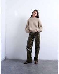 TOPSHOP - Knit Wool Blend Fluffy Exposed Seams Easy Sweater - Lyst