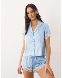 Boux Avenue - Amelia Short Sleeve Camp Collar Shirt And Shorts Set - Lyst