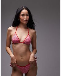 Tommy Hilfiger - Resort Logo Print Triangle Bikini Top - Lyst