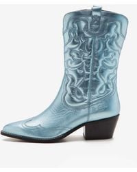 OFF THE HOOK - Soho Knee Leather Cowboy Boots Calf Boots - Lyst