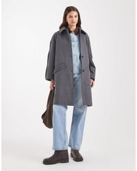 ASOS - Mid Length Car Coat With Quilt Lining - Lyst