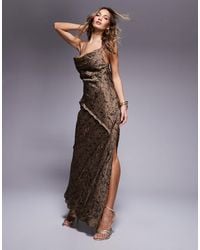 ASOS - – asymmetrisches maxikleid aus satin - Lyst