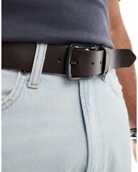 Levi's - Seine Leather Logo Buckle Belt - Lyst