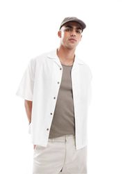 ASOS - Boxy Oversized Linen Blend Shirt With Revere Collar - Lyst