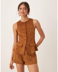 ASOS - Co-ord Structured Faux Suede Waistcoat Top - Lyst