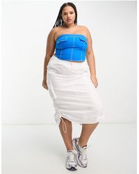 ASOS - Asos Design Curve Side Ruched Cargo Maxi Skirt - Lyst