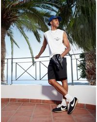 ASOS - Pantaloncini Di Media Lunghezza Neri - Lyst