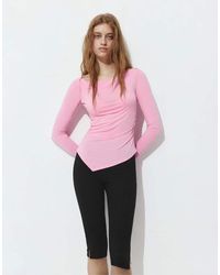 Pull&Bear - Boat Neck Top With Gathered Detail - Lyst