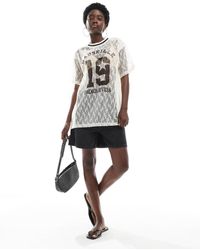 Miss Selfridge - Maglia Stile Football Bianca - Lyst