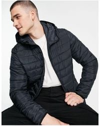 SIKSILK Puffer Jacket With Hood in White for Men - Lyst