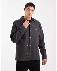 Threadbare - Camicia Giacca Grigia Con Bottoni Sul Davanti - Lyst