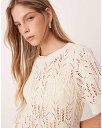 Vila - Short Sleeve Open Knitted T-shirt - Lyst