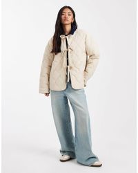 Vero Moda - Tie Front Quilted Jacket - Lyst