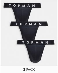 TOPMAN - Confezione da 3 paia di sospensori neri con fascia - Lyst