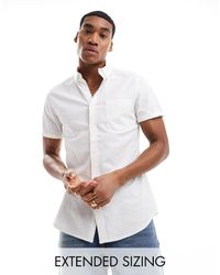 ASOS - Short Sleeve Slim Fit Oxford Shirt - Lyst