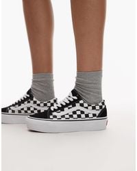 Vans - Old skool - baskets à semelle plateforme motif damier - Lyst