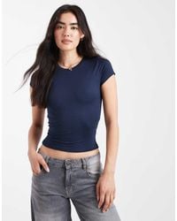 Hollister - Short Sleeve Crew Neck Ribbed Baby Tee - Lyst