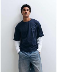 ASOS - Boxy Oversized Double Sleeve T-Shirt With Chest Graphic - Lyst