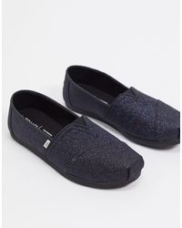 TOMS Черные Слипоны С Блестками Alpargata-черный