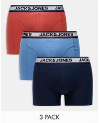 Jack & Jones - Jack &jones 3 Pack Trunks With Contrast Waistband - Lyst