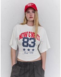 Bershka - Corset-effect Print T-shirt - Lyst