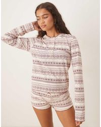 ASOS - Mix & Match Pyjama Henley Tee - Lyst