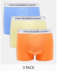 Polo Ralph Lauren - Confezione da 3 boxer aderenti arancioni, blu e gialli - Lyst