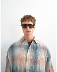 TOPMAN - Oversized Fit Crinkle Plaid Shirt - Lyst