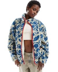 Daisy Street - Floral Borg Zip Through Jacket - Lyst