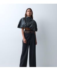 ASOS - Asos X The Sourced Collection Wide Leg Trouser With Corset Detail Waist - Lyst