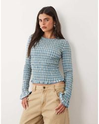 Daisy Street - Long Sleeve Shirred Top - Lyst