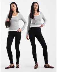 ASOS - 2 Pack Basic Jersey leggings - Lyst