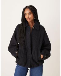 ASOS - Top Collar Brushed Bomber Jacket - Lyst