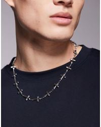 ASOS - Festival Waterproof Stainless Steel Chain Cross Pendant Necklace - Lyst