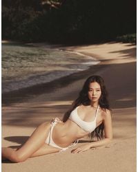 Frankie's Bikinis - X Jennie Kim Halterneck Bikini Top With Lattice Detail - Lyst