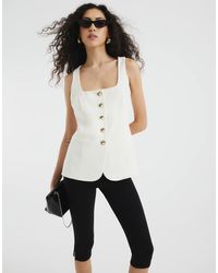 River Island - Chaleco De Traje Con Escote Cuadrado De -Blanco - Lyst
