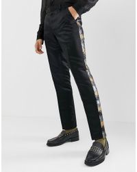 Skinny Suit Trousers In Grey And Gold Sequins Skinny Suit Trousers In Grey And Gold Sequins