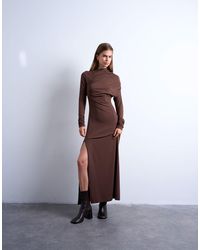 TOPSHOP - – asymmetrisches, vorne drapiertes maxikleid - Lyst