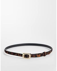 Mango - Riem Met Ovale Gesp En Luipaardprint - Lyst