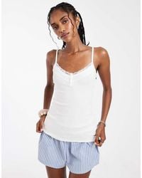 Hollister - Henley Cami Met Kanten Rand - Lyst